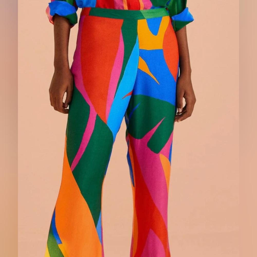 Farm rio colorful leaves Lenzing Ecovero Viscose pants